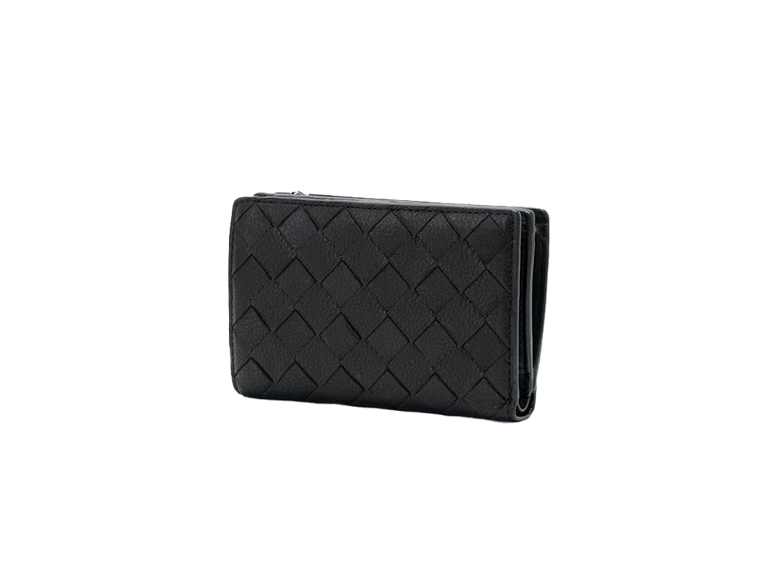 ブラックメッシュ 外L字ファスナー二つ折り財布