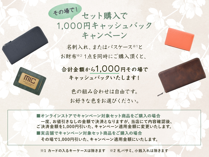 セット購入で1,000円キャッシュバックキャンペーン