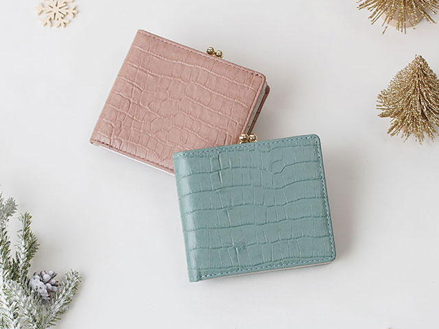 外がま口二つ折り財布