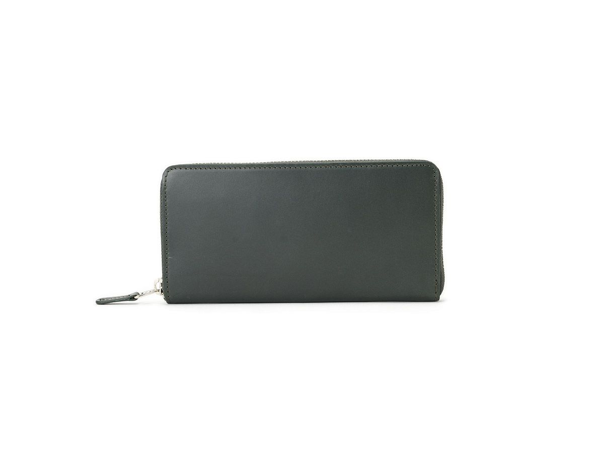 ペコスショルダー　ラウンドファスナー長財布 グリーン