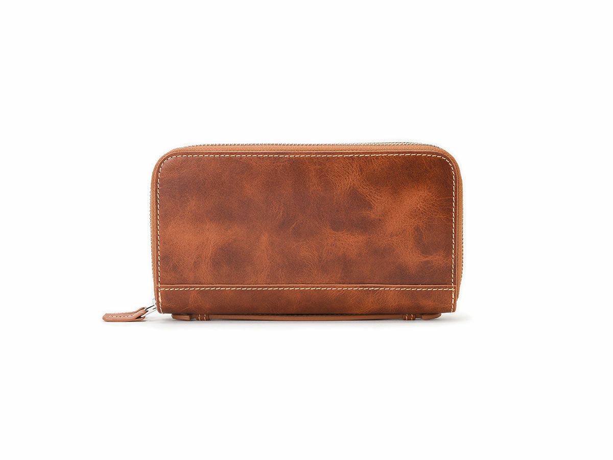 バグッダ　Wラウンドファスナー長財布 キャメル