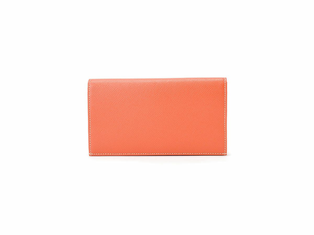 エンボス　カード収納長財布 オレンジ