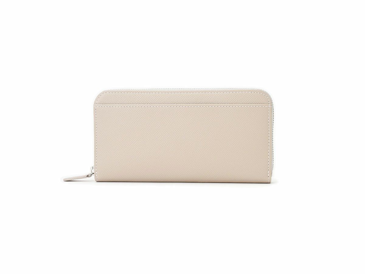 エンボス　ラウンドファスナー長財布 グレー