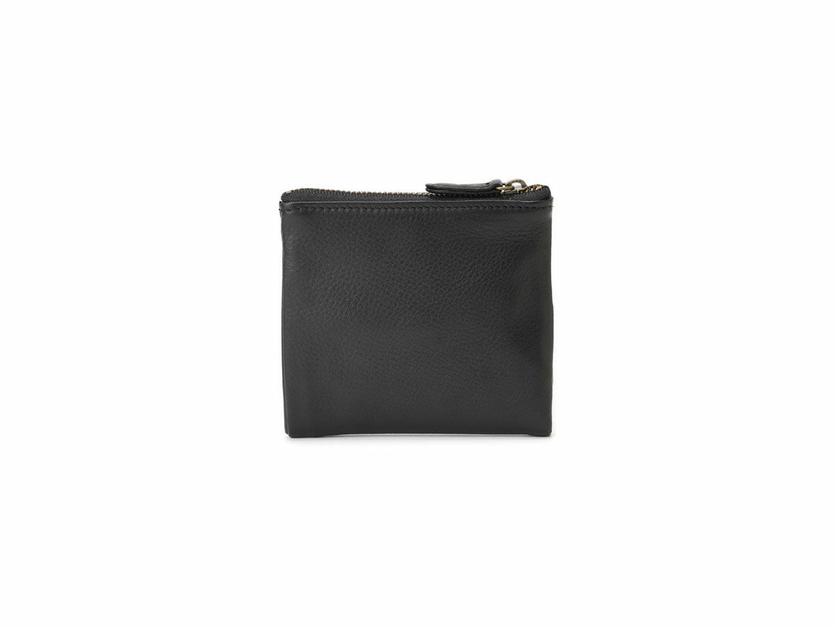 マイルドキップ　天ファスナー二つ折り革財布 ブラック