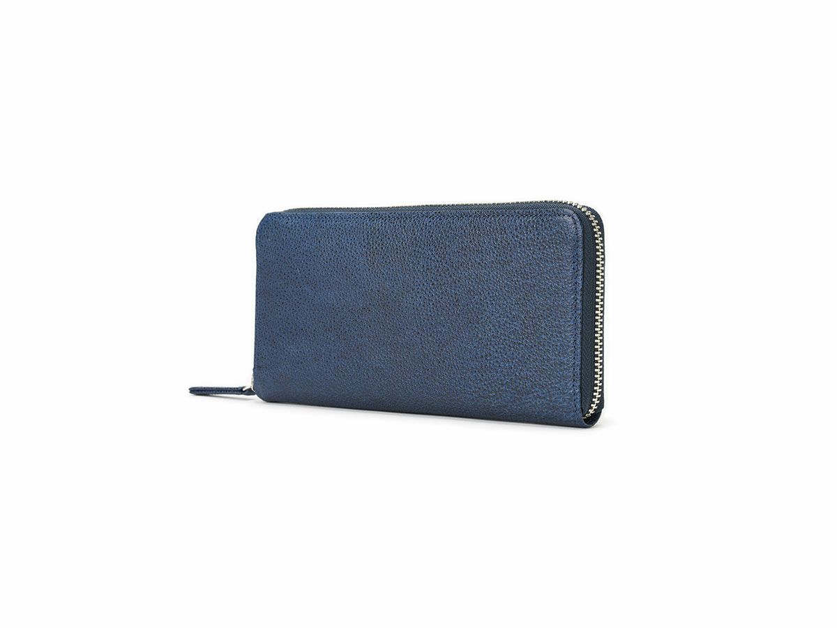 黒桟　藍染め　ラウンドファスナー長財布
