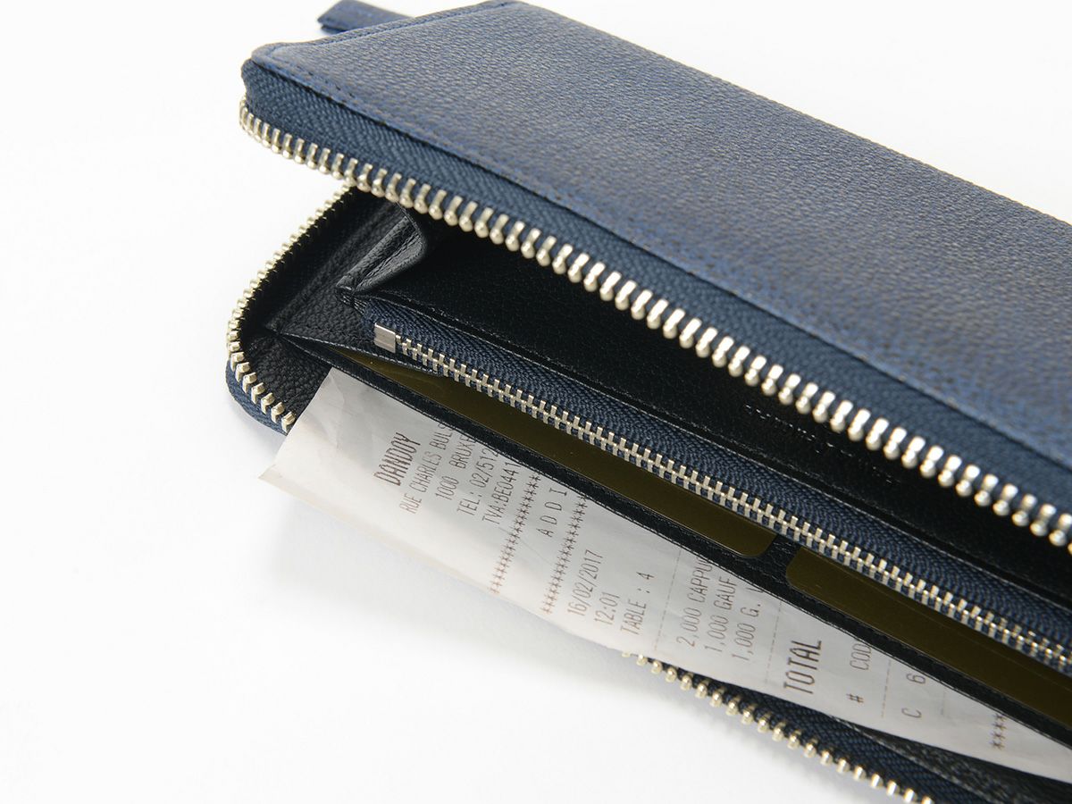 黒桟　藍染め　ラウンドファスナー長財布