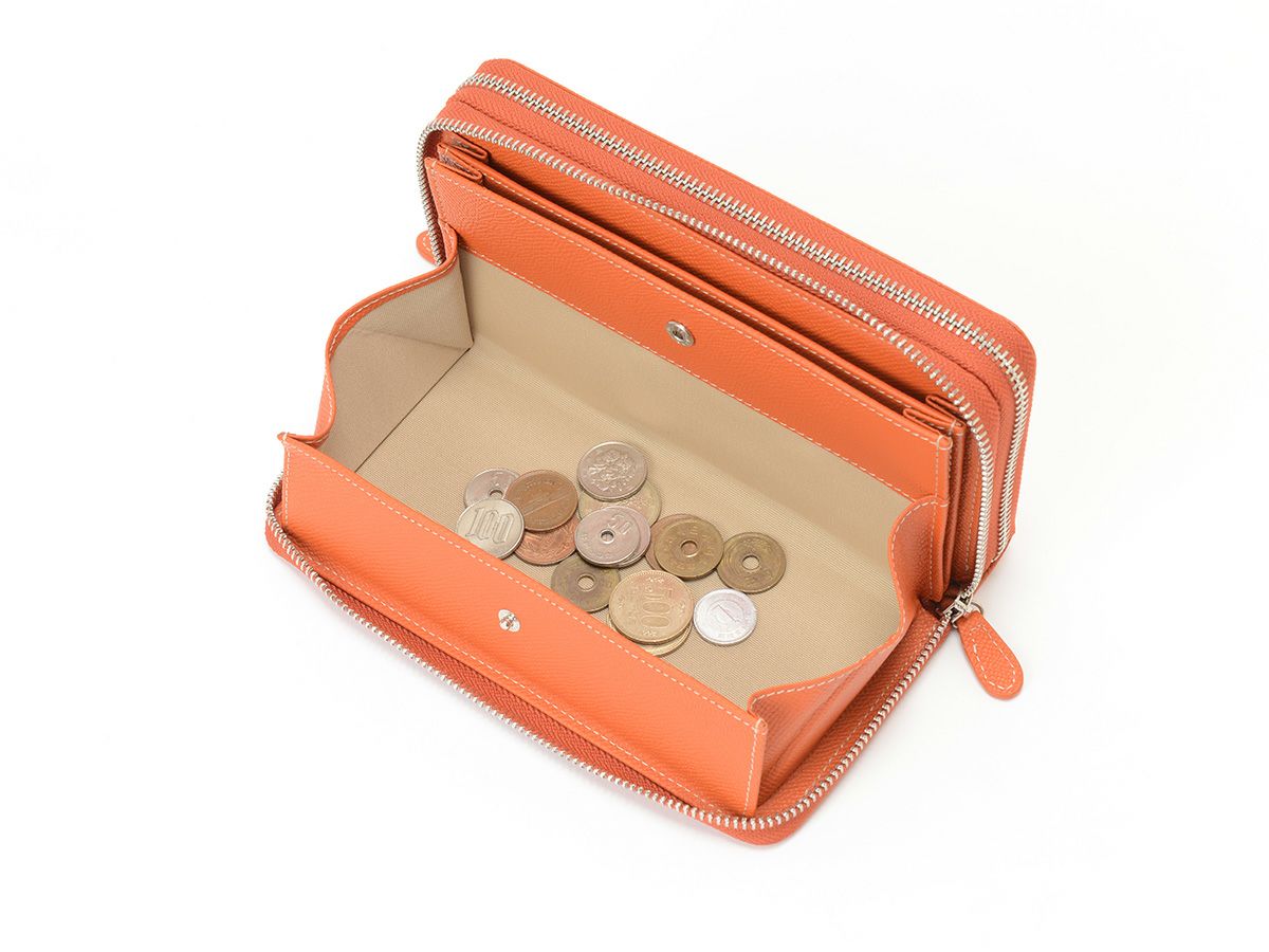 エンボス　Wラウンドファスナーマルチウォレット