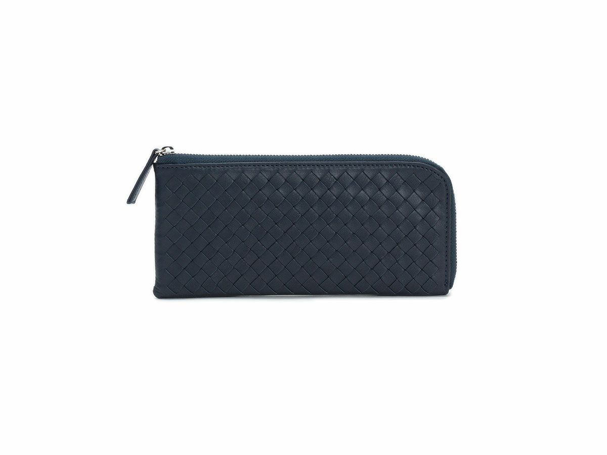 ソフトメッシュ L字ファスナー長財布 ネイビー