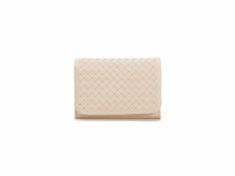 ソフトメッシュ 中L字ファスナー二つ折り財布 ベージュ