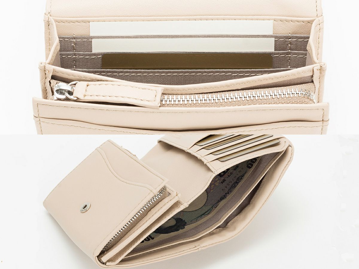 ソフトメッシュ 中L字ファスナー二つ折り財布 内側