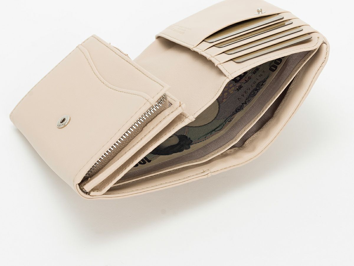 ソフトメッシュ 中L字ファスナー二つ折り財布 