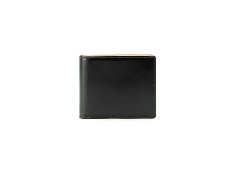 コードバン 二つ折り財布(小銭入れ無し)｜ブラック