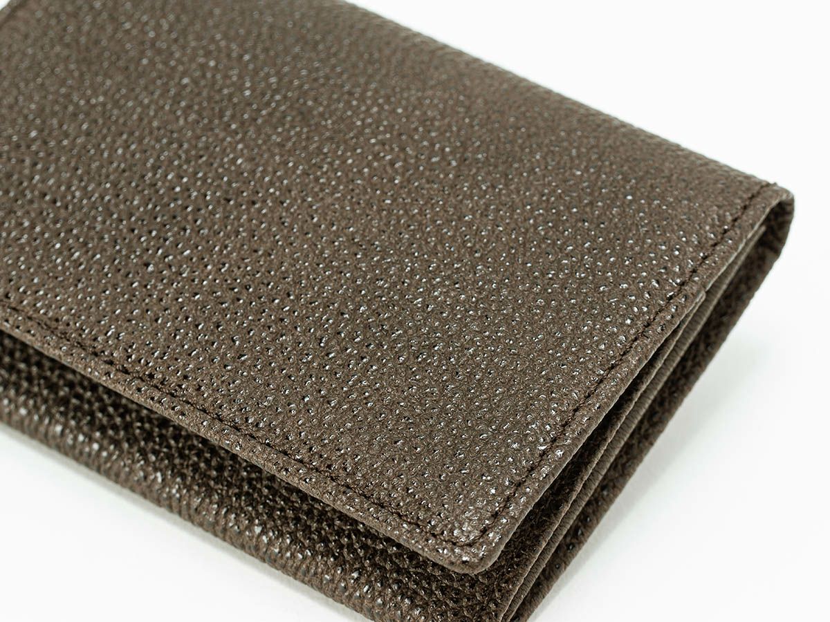 黒桟革 漆 風琴マチ名刺入れ