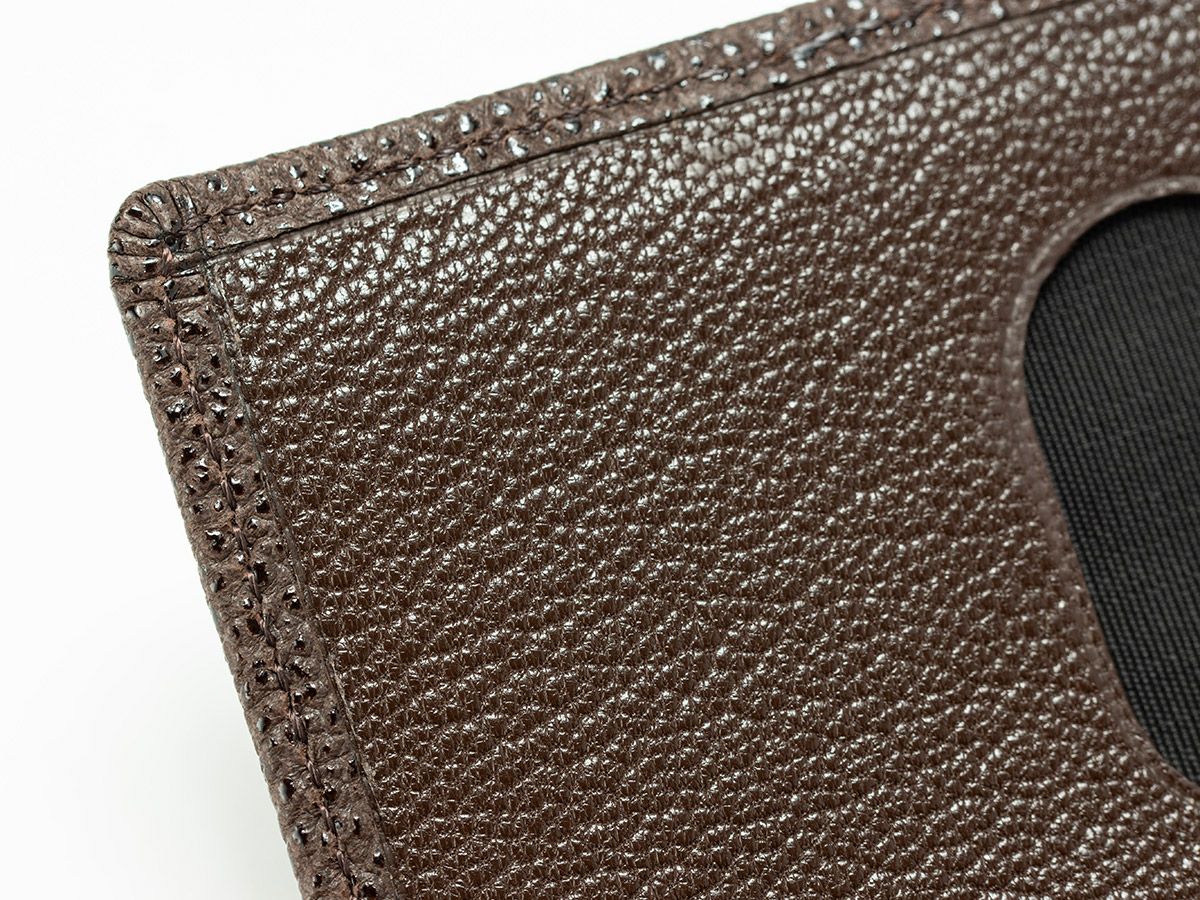 黒桟革 漆 風琴マチ名刺入れ