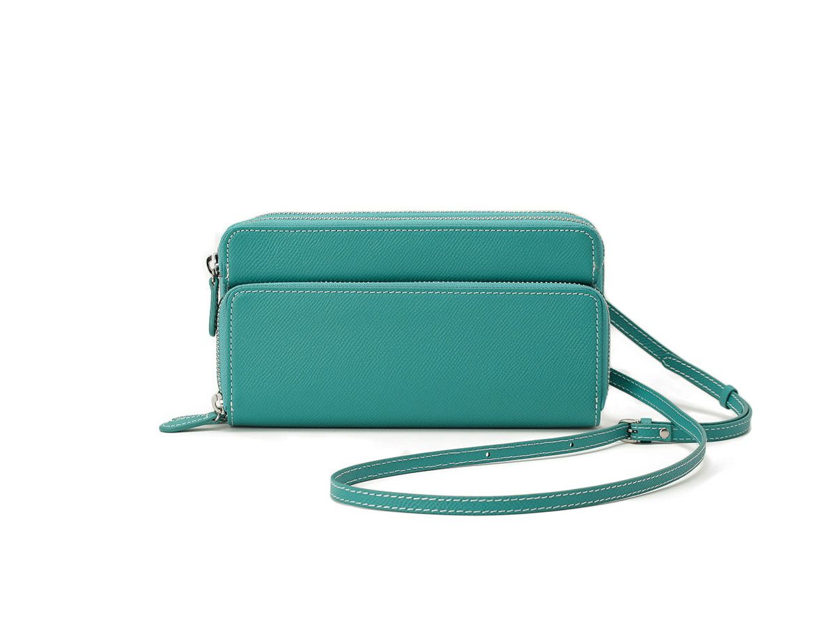 エンボス　マルチウォレット(ショルダーストラップ付き)｜グリーン