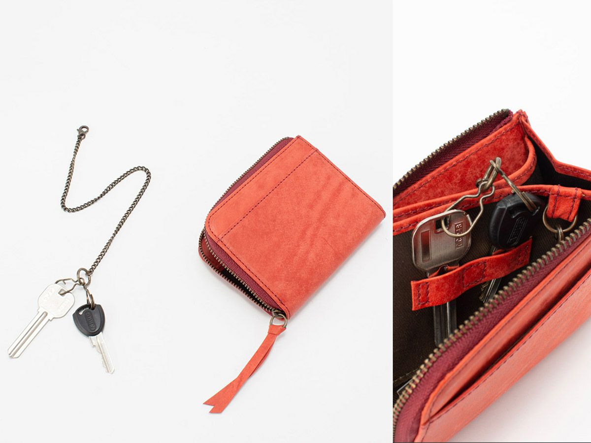 マヤ　L字ファスナー財布(キーチェーン付き)
