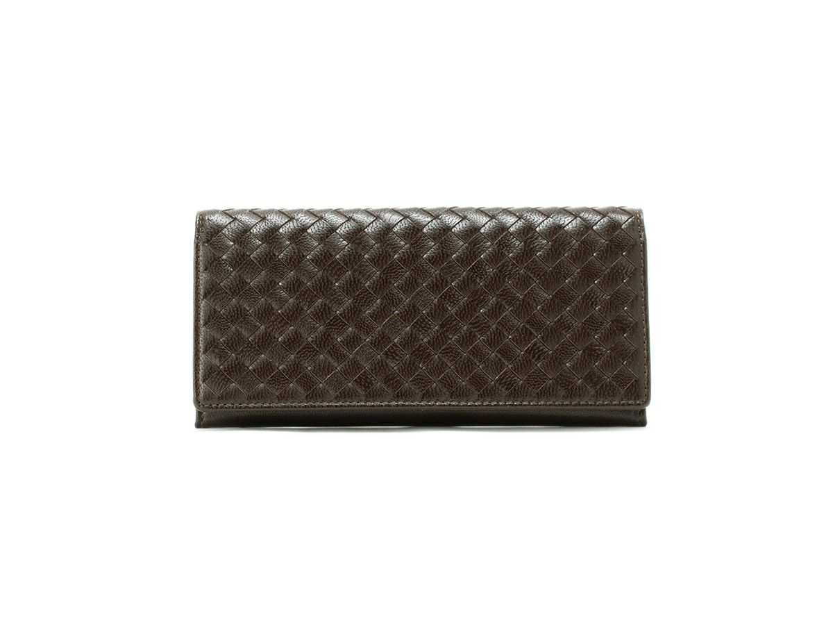 ゴートメッシュ　長財布(小銭入れ付き)ダークブラウン