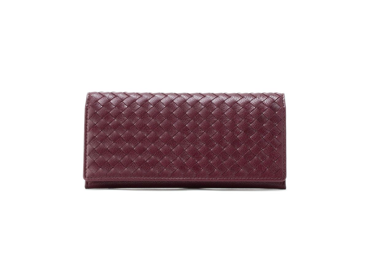 ゴートメッシュ　長財布(小銭入れ付き)ワイン
