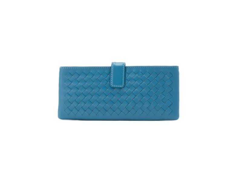 ソフトメッシュ　薄型長財布(小銭入れ付き)｜ブルー