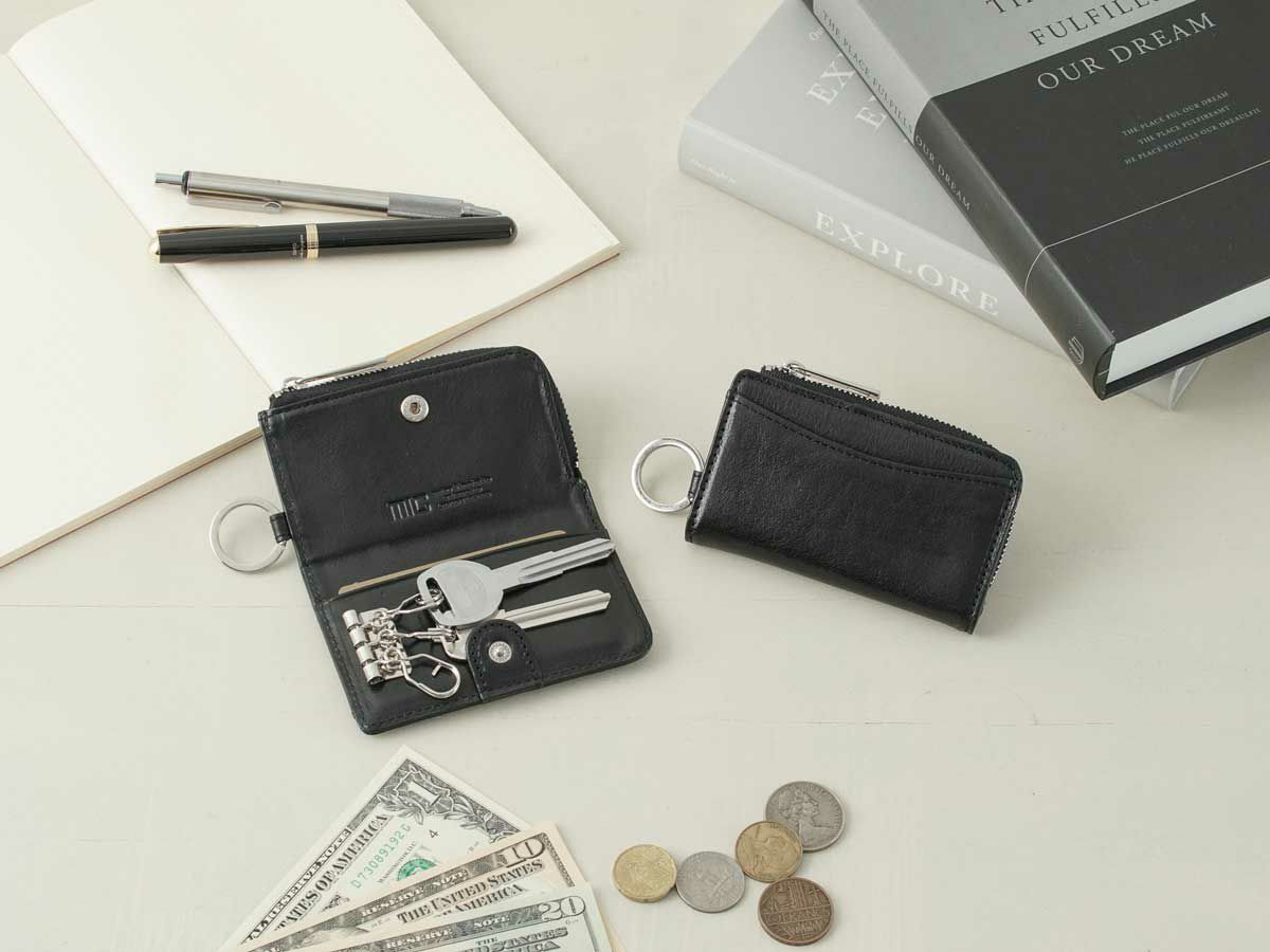 ヴァケッタルクス　L字ファスナー小銭入れ付きキーケース　ブラック