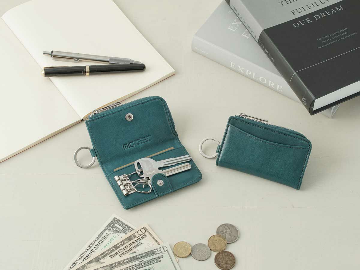 ヴァケッタルクス　L字ファスナー小銭入れ付きキーケース　ターコイズ