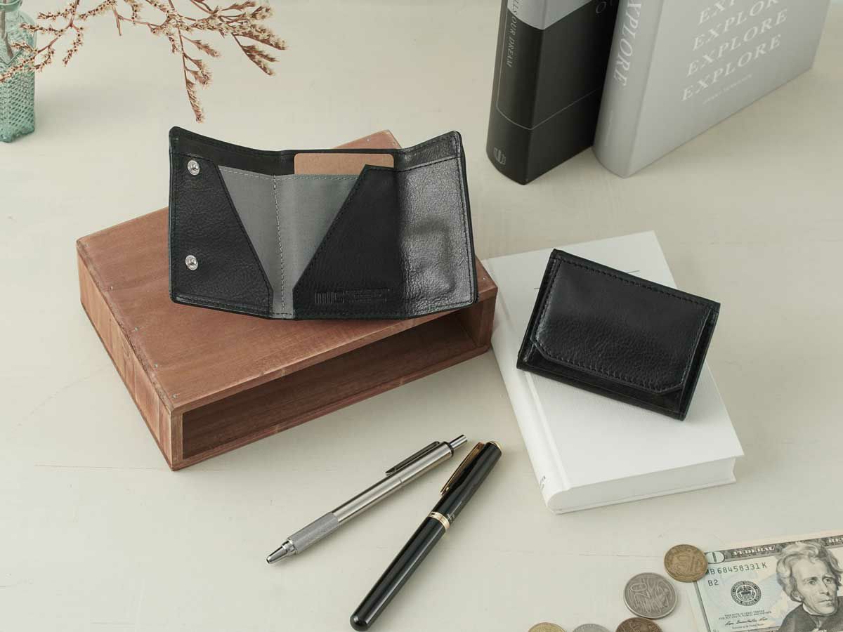 ヴァケッタルクス　三つ折りミニ財布　ブラック