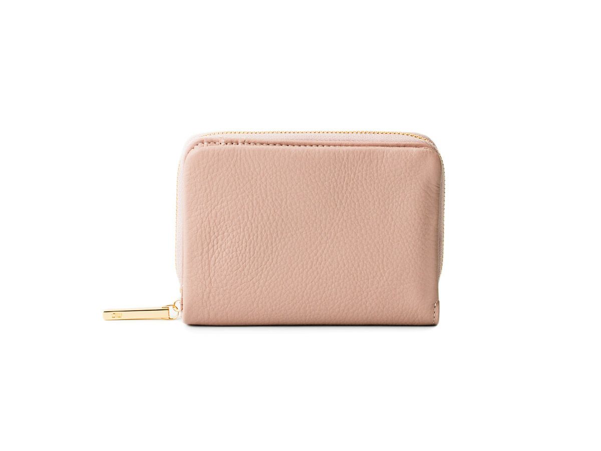 ラフィネ　ラウンドファスナーミドルウォレット｜ペールピンク