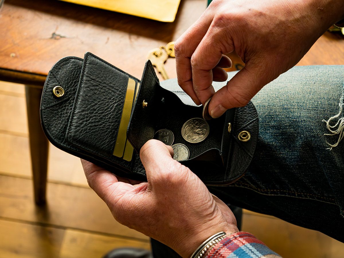 クロムエクセル　ヒップポケット革財布(小銭入れ付き)