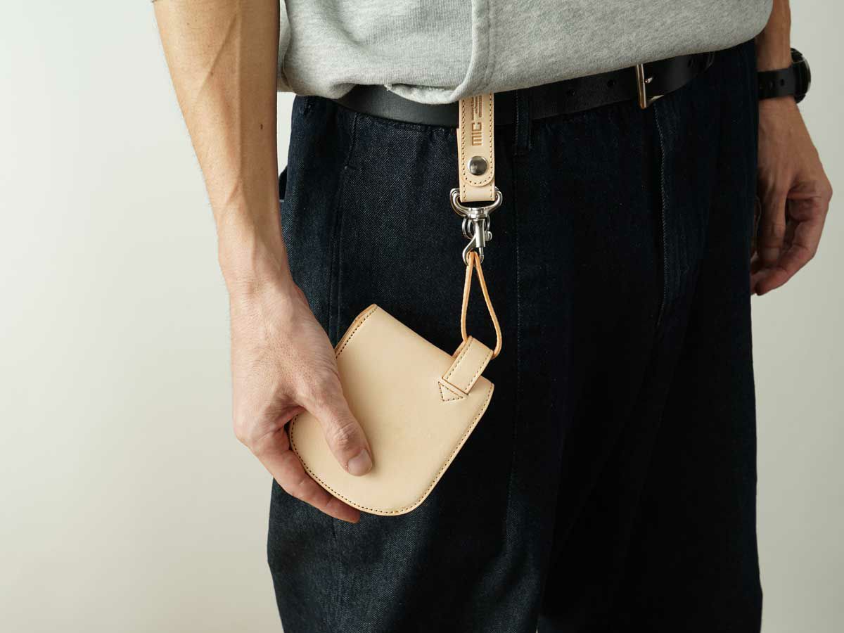 グレージングヌメ ベルトキーホルダー(鉄砲ナスカンタイプ）