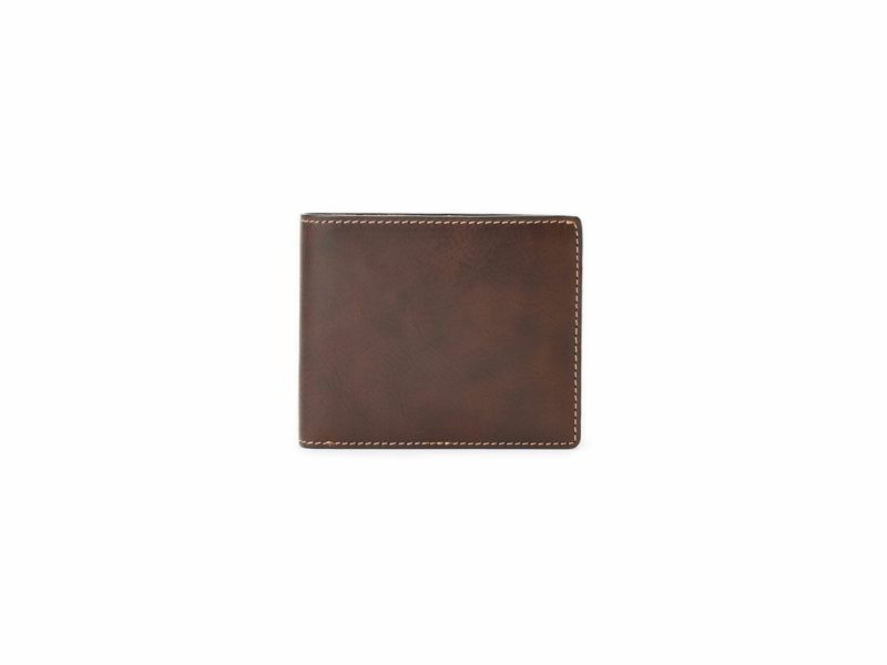 バグッダ　二つ折り革財布（小銭入れ無し）｜チョコ