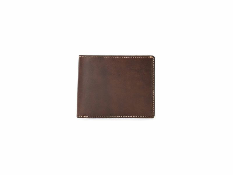 バグッダ　二つ折り革財布（小銭入れ付き）｜チョコ
