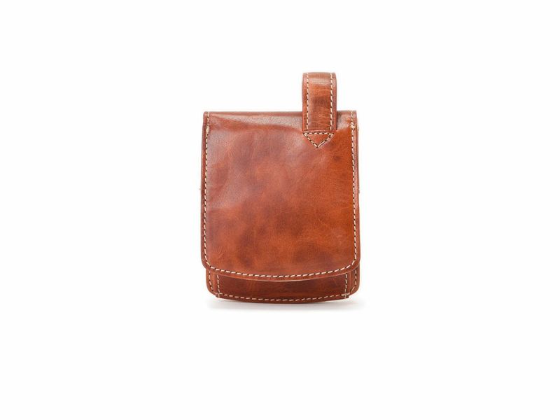 バグッダ　外ボックス小銭入れヒップポケット革財布｜レッド