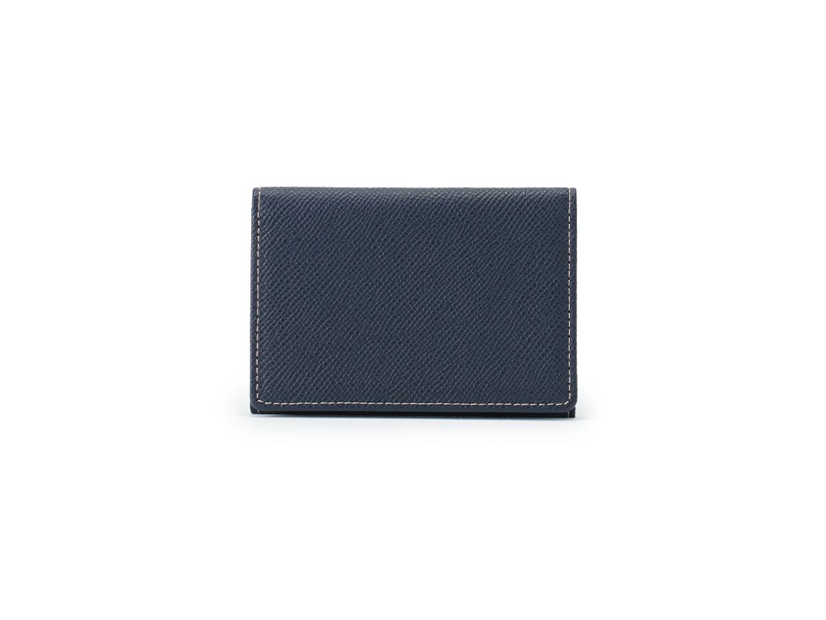 エンボス 風琴マチ名刺入れ｜ネイビー