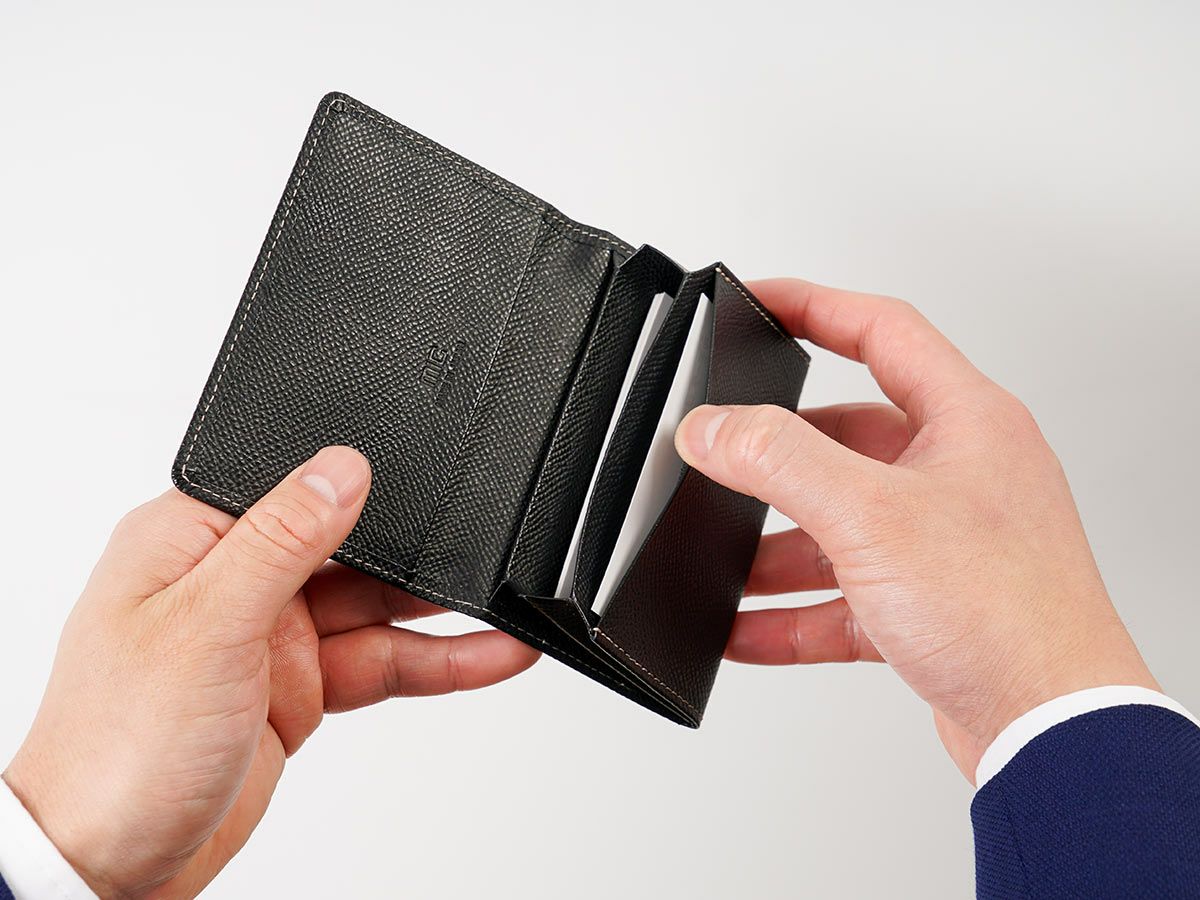 エンボス　風琴マチ名刺入れ