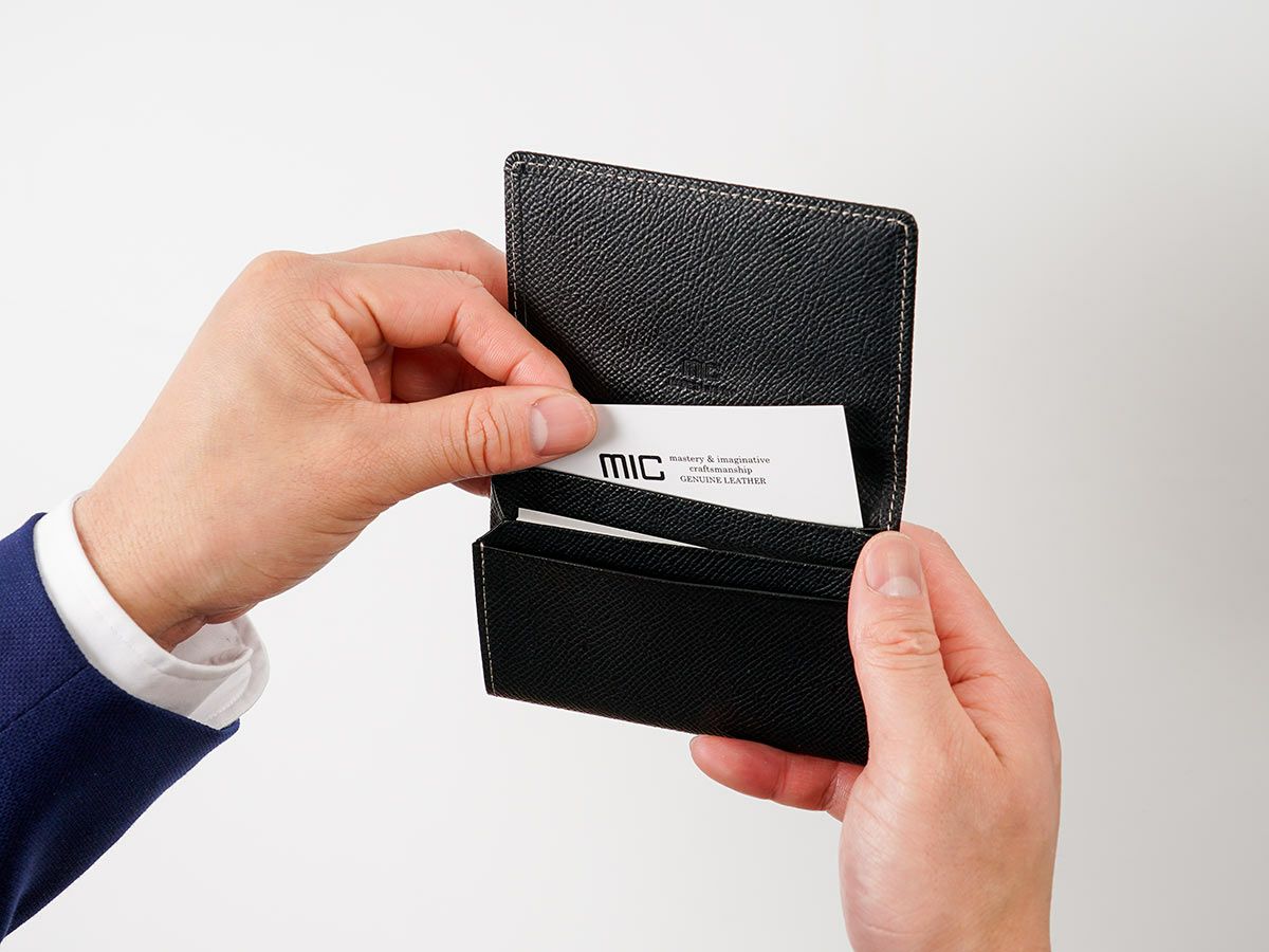 エンボス　風琴マチ名刺入れ