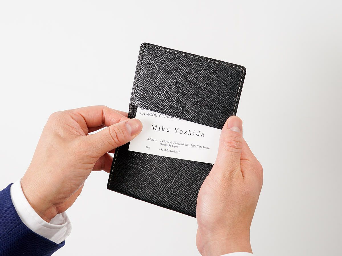 エンボス　風琴マチ名刺入れ
