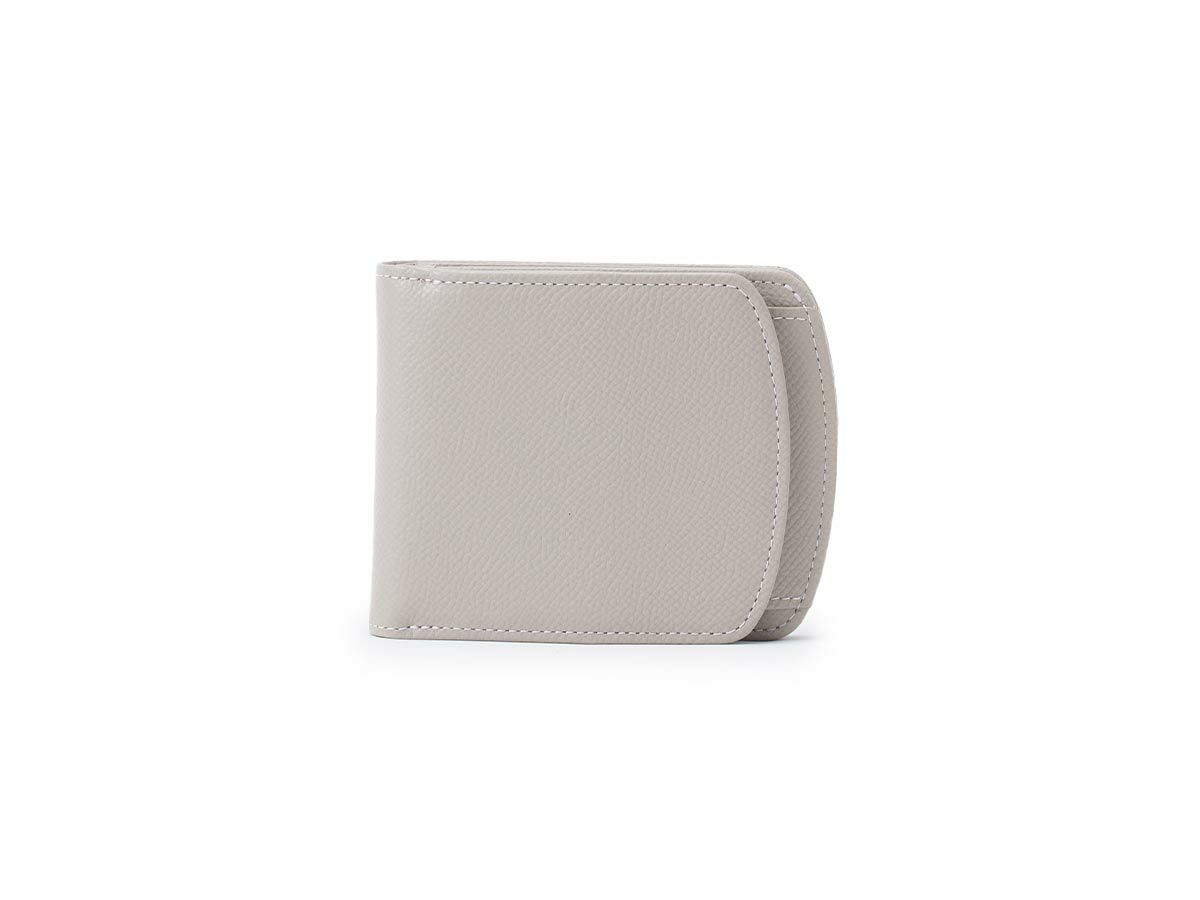 エンボス　ヒップポケット外ボックス小銭二つ折り財布｜グレージュ
