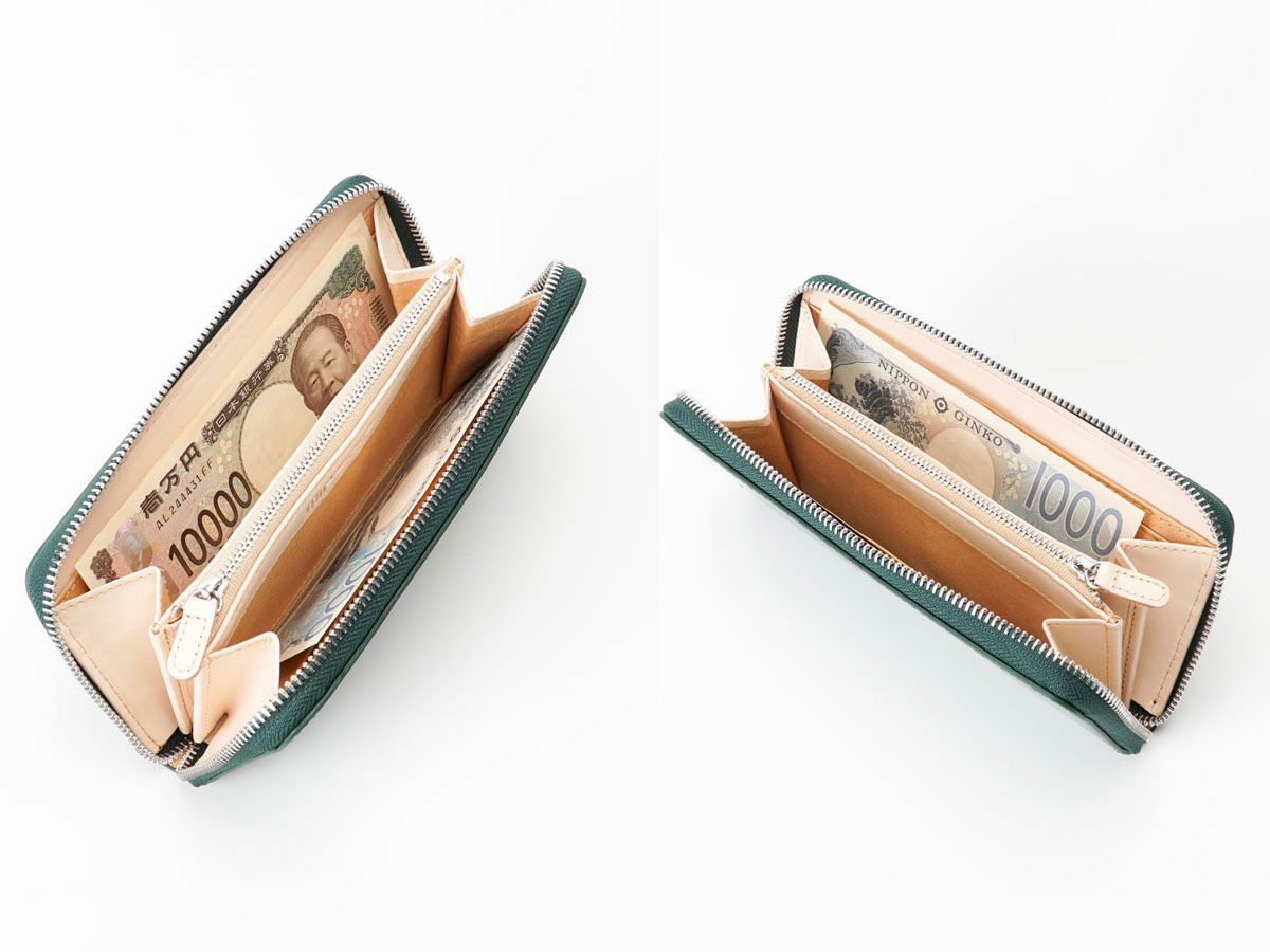 ブライドルレザー　ラウンドファスナー長財布