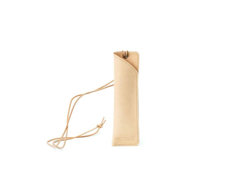 ナチュラルヌメ　首かけペンホルダー