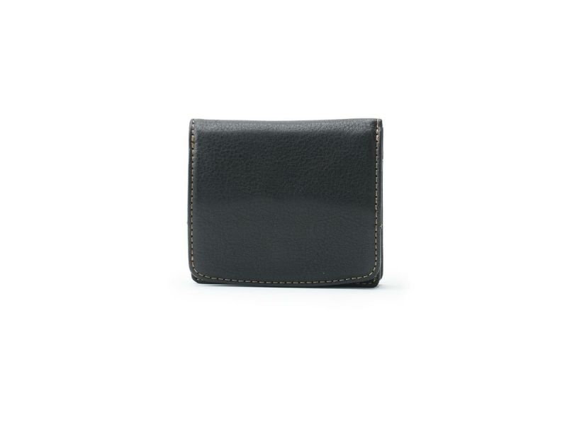 コルレオーネ　ボックス小銭入れ二つ折り財布　ブラック