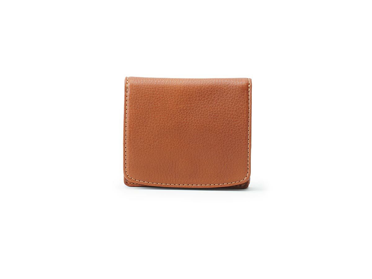 コルレオーネ　ボックス小銭入れ二つ折り財布　ブラウン