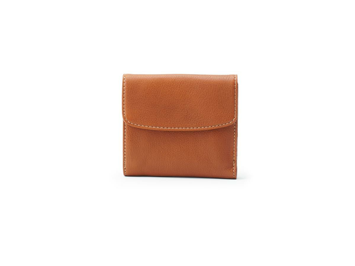 コルレオーネ　外小銭入れ二つ折り財布　ブラウン