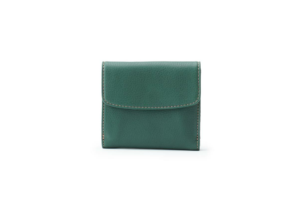 コルレオーネ　外小銭入れ二つ折り財布　グリーン