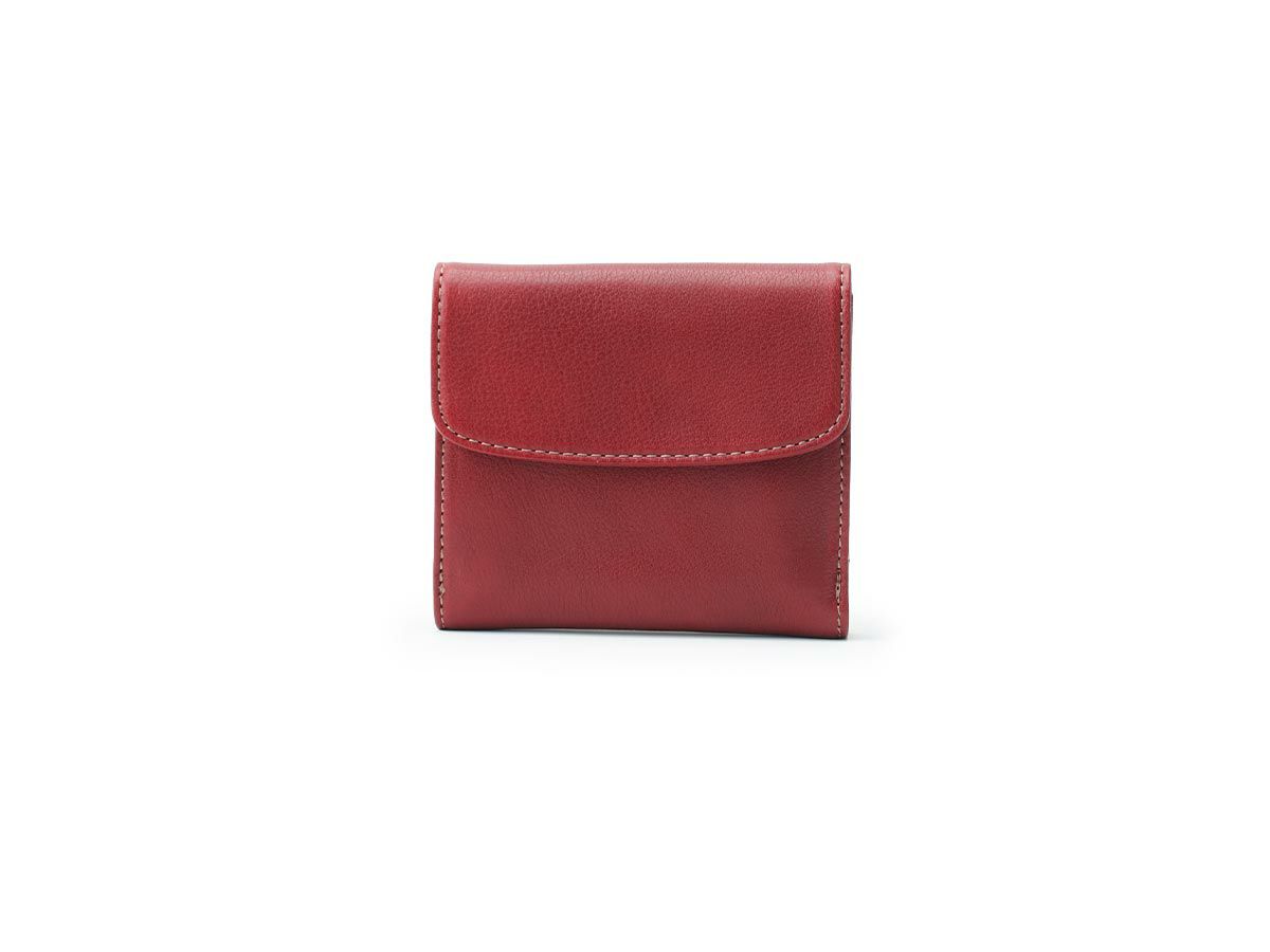 コルレオーネ　外小銭入れ二つ折り財布　ワイン