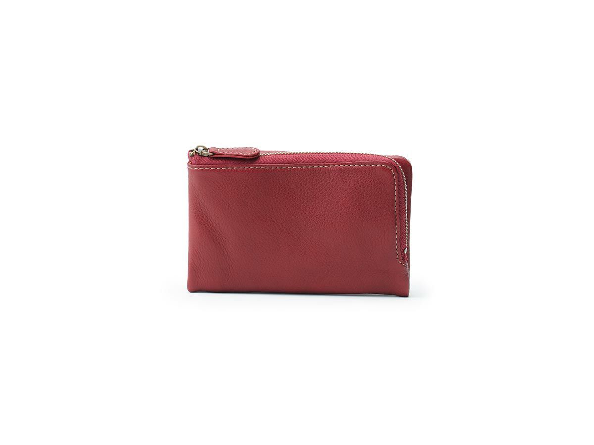 コルレオーネ　外L字ファスナー二つ折り財布　ワイン